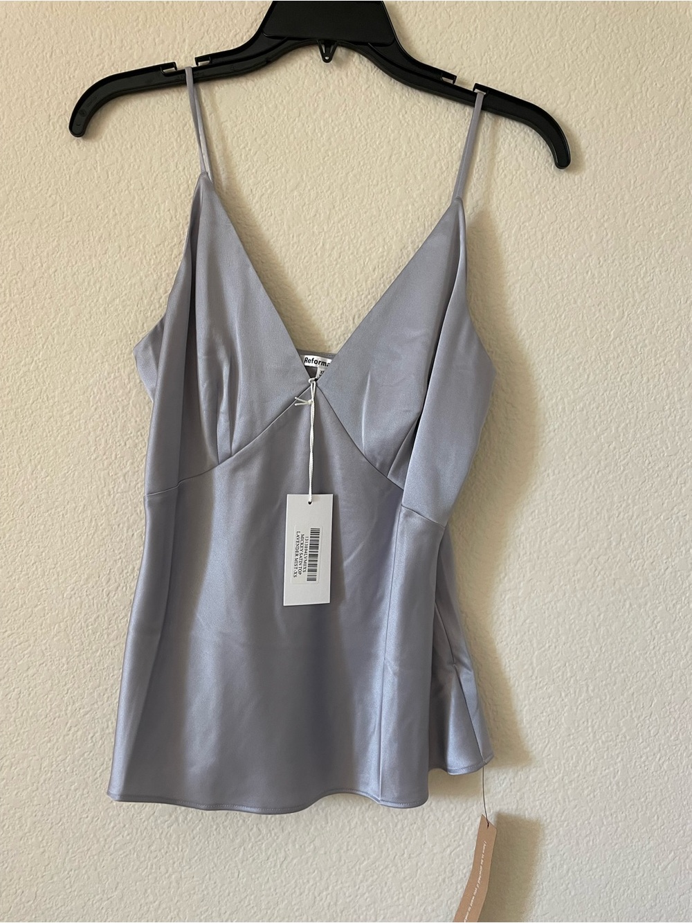 NWT Reformation Lavender Mickey Satin Top, V-Neck Cami